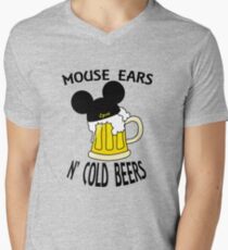 Mouse Ears N' Cold Beers (Epcot version) Men's V-Neck T-Shirt