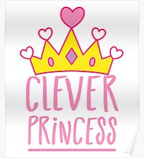 Clever princess with royal crown Poster