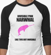 Invisible Pink Narwhal Men's Baseball ¾ T-Shirt