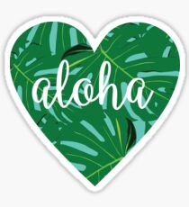Tropical Aloha Heart Sticker