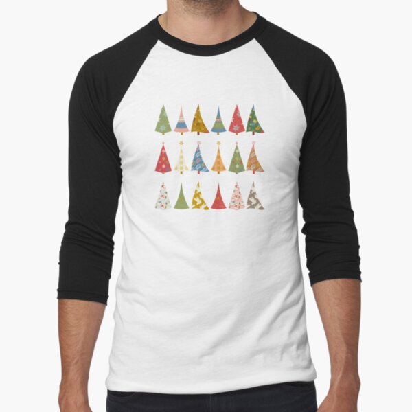 Christmas Trees Baseball ¾ Sleeve T-Shirt