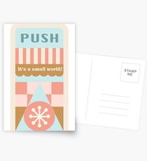Small World Trash Can Design Postcards