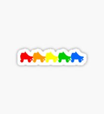 Regenbogen-Skates Sticker