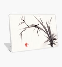 "Horizon" original ink and wash bamboo sumi-e painting Laptop Skin