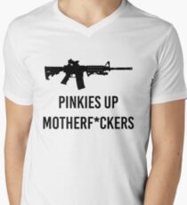 Pinkies Up MotherF*ckers Men's V-Neck T-Shirt