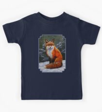 Red Fox in Snow Kids Tee