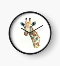 plain giraffe my digital art Clock