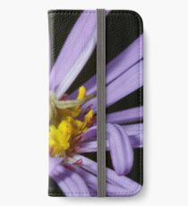 A Crab Spider (Misumena vatia) laying in wait on a Purple Aster flower for an unsuspecting bee or fly. iPhone Wallet/Case/Skin