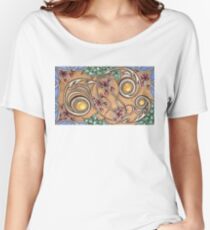 Yellow Topaz, Floral Cascade Women's Relaxed Fit T-Shirt