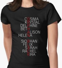 Orphan Black - names (white) Women's Fitted T-Shirt
