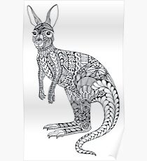 Black & White Wallaby Poster