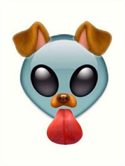 "Alien Emoji Dog Filter" Art Prints by phantastique 