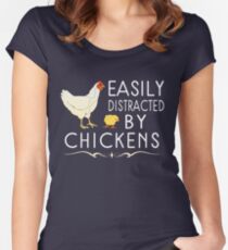Easily Distracted By Chickens Women's Fitted Scoop T-Shirt