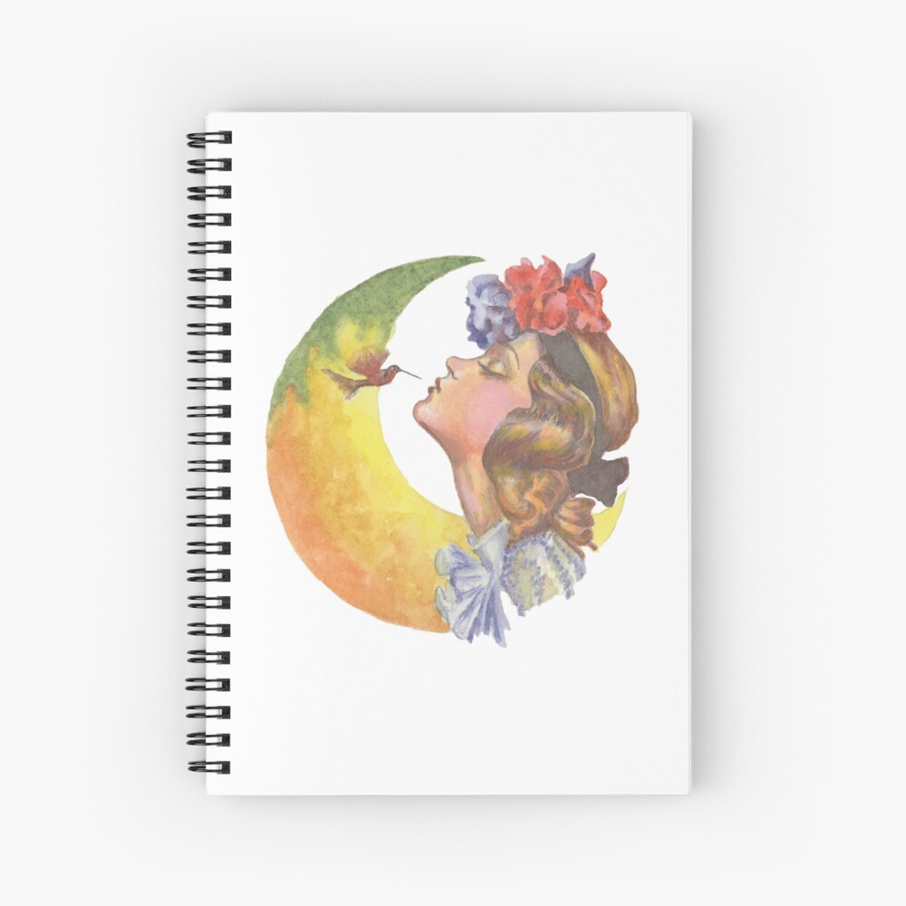 Beautiful Girl with Hummingbird Spiral Notebook