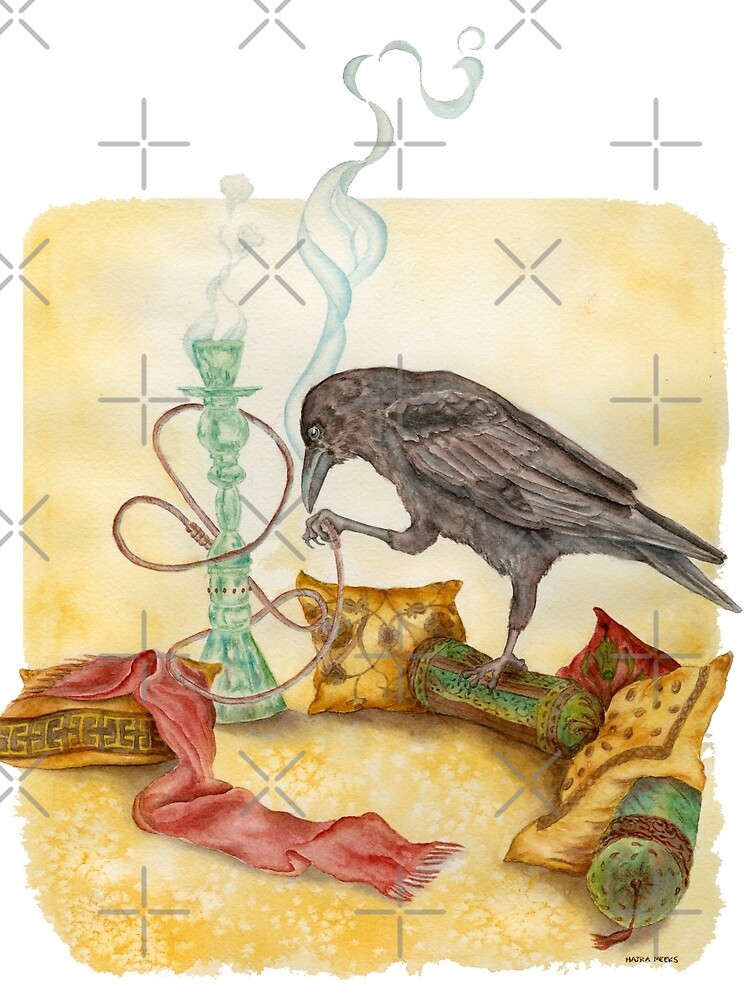 Crow with Hookah by HajraMeeks