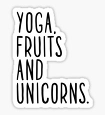 Pegatina Yoga, frutas y unicornios