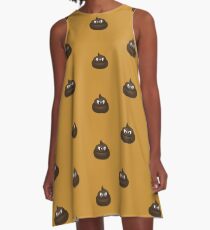 Angry Cartoon Poop A-Line Dress