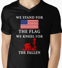 We Stand For The Flag We Kneel For The Fallen Men's V-Neck T-Shirt