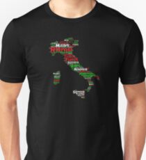 Italy Outline Flag Color Graphic Design Italian Turin Venice Bari Rome Unisex T-Shirt
