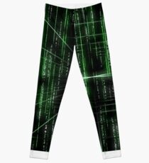 Abstract matrix pattern - digitally generated image Leggings