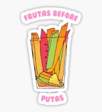 Frutas Before Putas- White Sticker