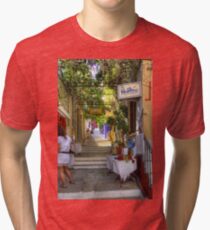 Symi Alleyway Steps Tri-blend T-Shirt