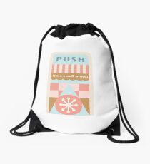 Small World Trash Can Design Drawstring Bag