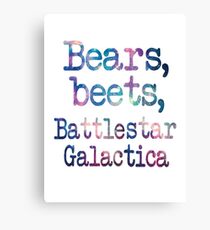 Bears, Beets, Battlestar Galactica Canvas Print