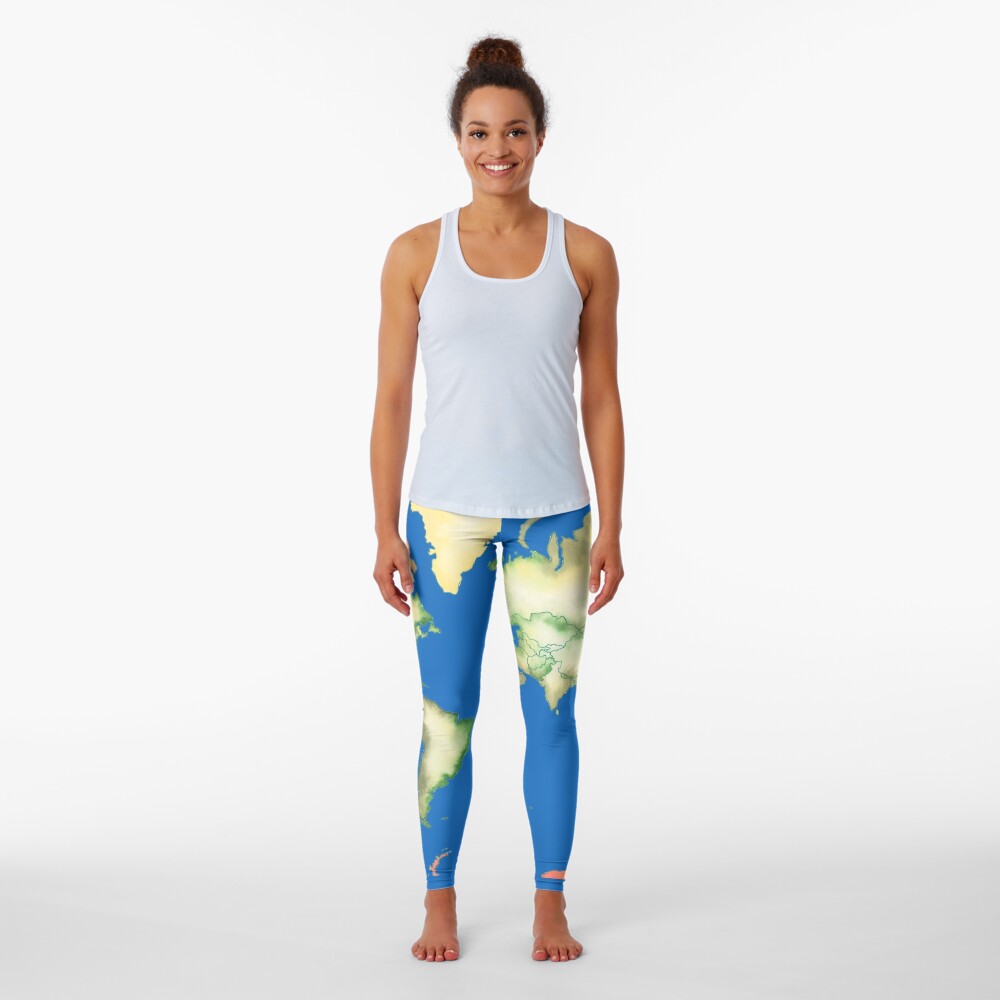 Old World Map in Ink Leggings