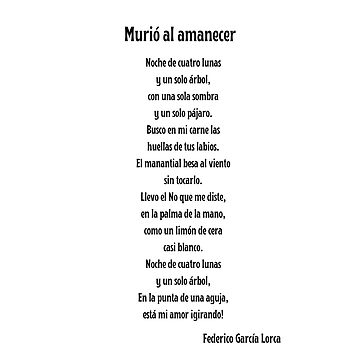 Murió al amanecer. Poema de Federico García Lorca Essential T