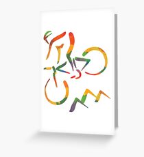 Farbiger Mountainbiker Greeting Card