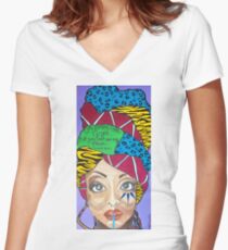 Baduizm Women's Fitted V-Neck T-Shirt