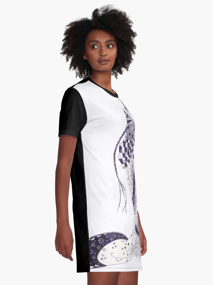 Alternate view of Inky Queen of the Orient Graphic T-Shirt Dress