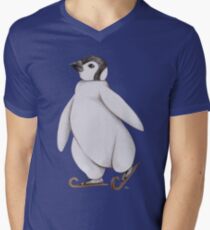 Skating Penguin - Ice Skating Penguin Men's V-Neck T-Shirt