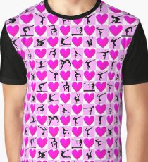 I LOVE GYMNASTICS PINK HEART DESIGN Graphic T-Shirt
