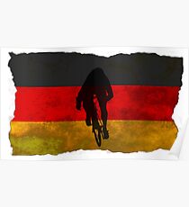 Cycling Sprinter on German Flag Poster