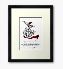 Rumi Quotes Calligraphy Vertical Framed Print