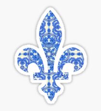 kkg fleur de lis - blue swirl Sticker