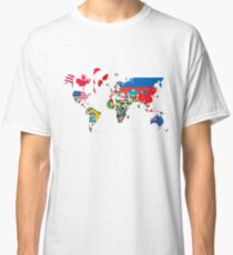 Traveler World Map Flags Classic T-Shirt
