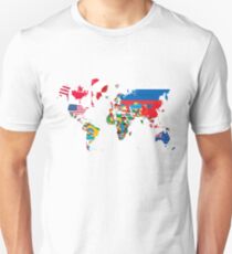 Traveler World Map Flags Unisex T-Shirt