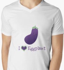 I Heart Eggplant Men's V-Neck T-Shirt
