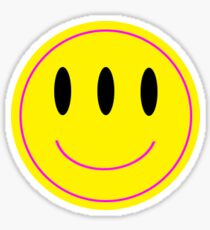 3 Eyed Smiley Sticker Sticker
