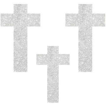 Silver Glitter Cross Stickers