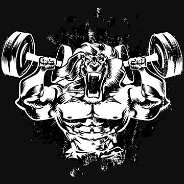 Lion Beast Workout Power Muscles Leo Bodybuilding Gym Fitness Mixed Martial Arts MMA Fighter Mythology Warrior Motivation Pin