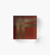 A satin ribbon . Brown background . Acrylic Block
