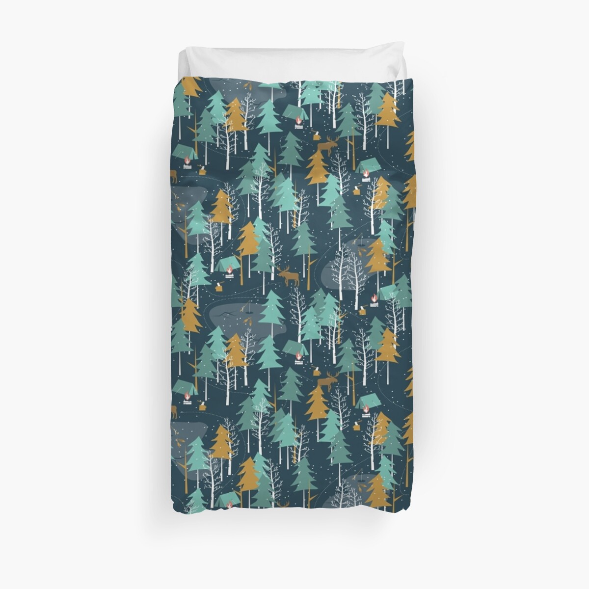 "Winter Camping" Duvet Covers by papercanoe Redbubble