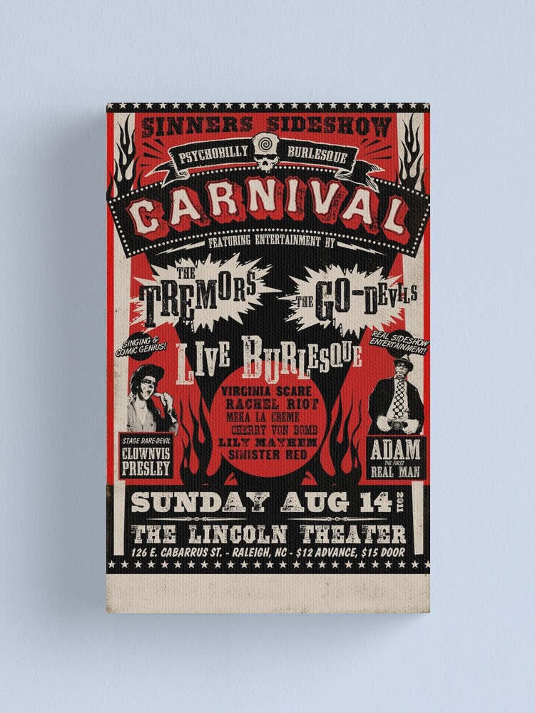 Psychobilly Burlesque Karneval Poster Leinwanddruck