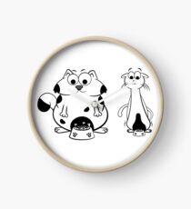 Skinny And Fat Cat Eat Bones Clock