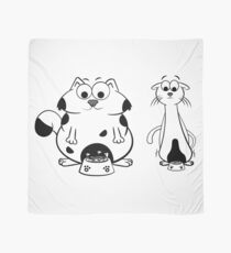 Skinny And Fat Cat Eat Bones Scarf