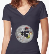 Kiki - Kiki's Delivery Service, (1989) Women's Fitted V-Neck T-Shirt